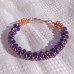 Incredibly sparkly Blue beaded Wire wrap bracelet 5132