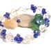 Blue and Clear Handmade Bracelet Bangle 5145