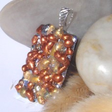 Dichroic Glass Pendant Necklace Handmade Silver Gold bronze DP1013 Dichroic Glass Pendant Necklace Handmade Silver Gold bronze DP1013