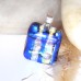 Dichroic Glass Pendant Necklace Blue Clear Handmade -DP1017