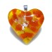 Orange Yellow Silver Heart 3cm x 3cm
