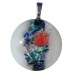 Multi and White Circle Dichroic Handmade Glass Pendant