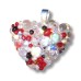 Red Clear Black Bubble Heart Dichroic Glass Pendant