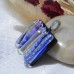 Blue Multi Handmade Dichroic Glass Pendant Handmade Necklace