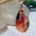 Red White Teardrop Gold Accent Dichroic Pendant