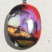 Fused Glass Handmade Dichroic Pendant - Mother and Baby Bear