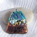 Fused Glass Handmade Dichroic Pendant -Copper and Green Hues