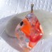 Fused Glass Handmade Dichroic Pendant - Ice and Orange Effect