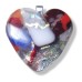 Fused Glass Handmade Dichroic Pendant - Multi Coloured Heart