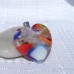 Fused Glass Handmade Dichroic Pendant - Multi Heart 