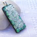 Fused Glass Handmade Dichroic Pendant - Green Sparkly Ingot