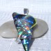 Fused Glass Handmade Dichroic Pendant - Chunky Blues and Orange Triangle