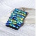 Fused Glass Handmade Dichroic Pendant - Hues of Greens and Blues