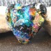 Fused Glass Handmade Dichroic Pendant - Stunning Colourful Heart