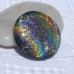 Fused Glass Handmade Dichroic Pendant - Rainbow with Gold Celtic Circles