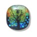 Fused Glass Handmade Dichroic Pendant - Shimmering Tree of Life