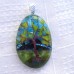Fused Glass Handmade Dichroic Pendant - Spring Summer Evening Tree