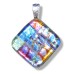 Fused Glass Handmade Dichroic Pendant - Sparkling Bling Diamond
