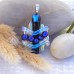 Fused Glass Handmade Dichroic Pendant - Blue and Silver Coat of Arms