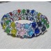 Multi Coloured Crackle Glass Elasticated Bracelet