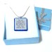 Cerise Gold Blue Dichroic glass Pendant Necklace Jewellery