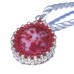 Round Red Dichroic Seed Bead Pendant